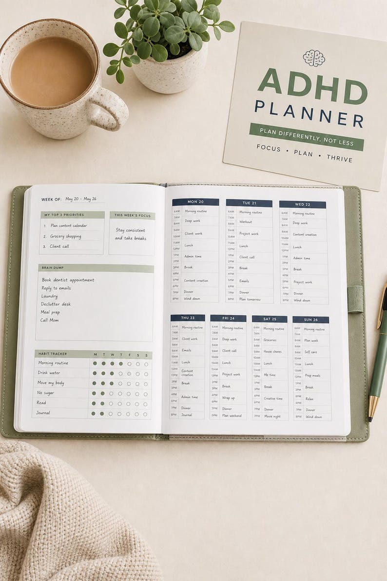 ADHD Ultimate Life Planner 2026 | Digital Planner Focus Goals Productivity | Undated | Instant Download image 1