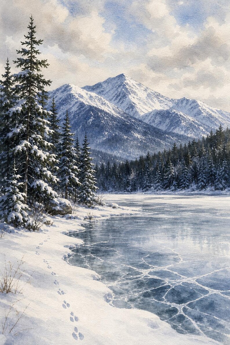 Adirondack Four Seasons Wall Art | Printable Mountain 4 Seasonal Prints | Instant Download | Mountain Home Decor image 1