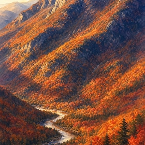 Giant Mountain Adirondacks Autumn Art | Fall Foliage Mountain Printable | Upstate NY | Instant Download immagine 2