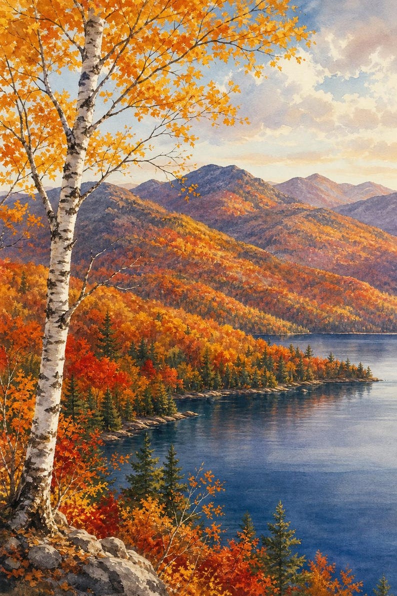North Country Art Bundle | 6 Adirondack Vermont Prints | Printable Wall Art Set | Instant Download | Best Value Bild 1