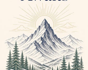 Adventure Awaits Quote Print | Mountain Trail Art | Printable 8x10 | Hiker Gift | Instant Download