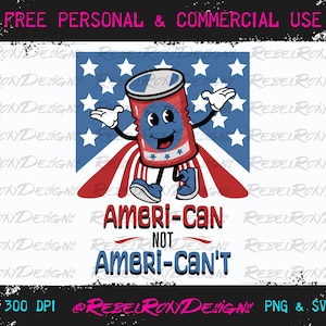 Ameri-Can, non Ameri-Can't - Fumetto patriottico a stelle e strisce. Download digitale ad alta risoluzione a 300 dpi in formato PNG/SVG.