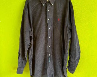 1990's Medium Ralph Lauren Silk Linen Yellow Blake Button Down