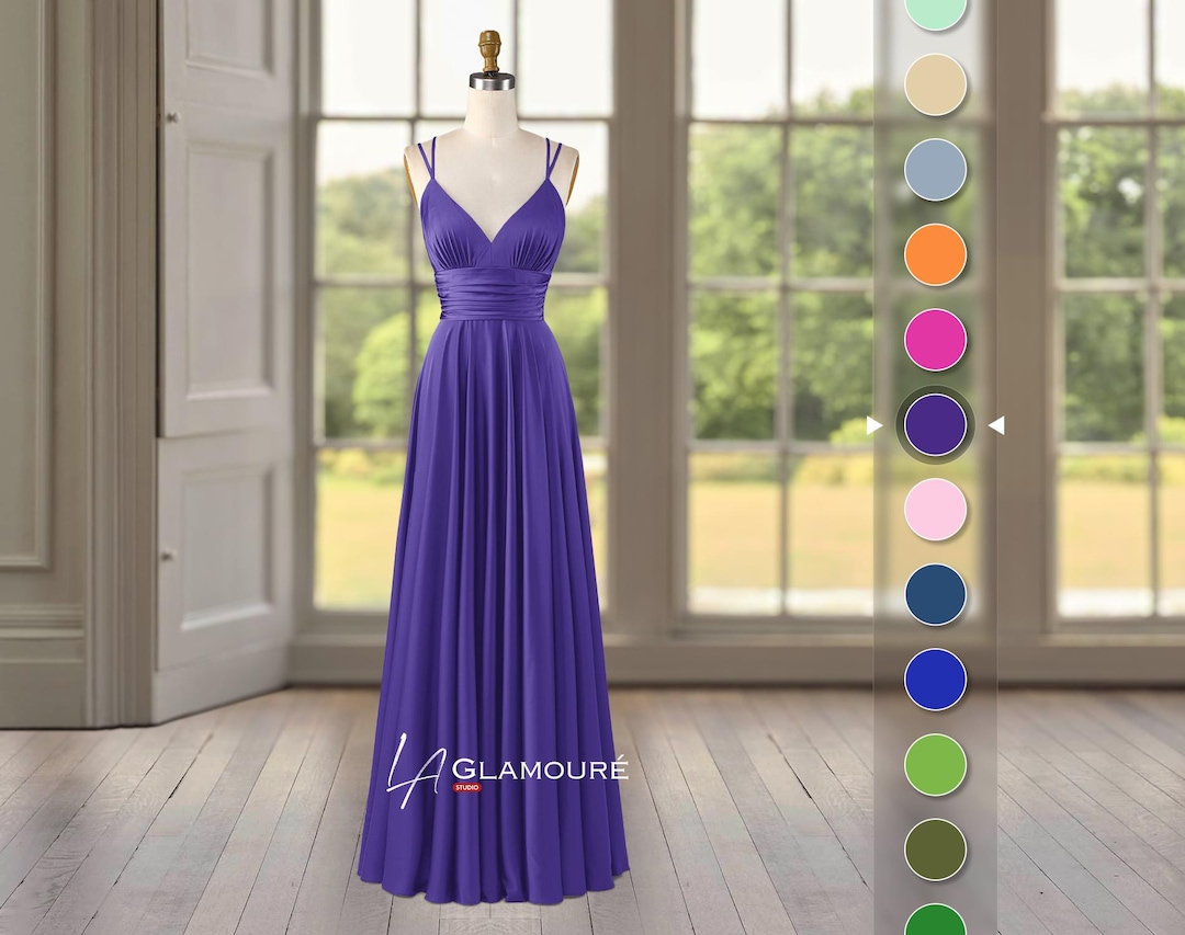 Cross Backless  Floor Length Satin Evening Gowns Burgundy Bridesmaid Dress