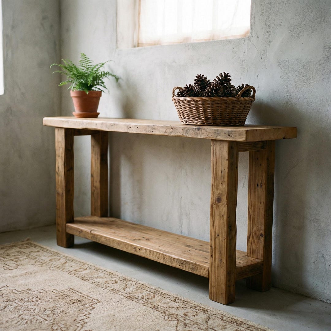 Yasu Console Table Reclaimed Pine Farmhouse Console Table - Etsy