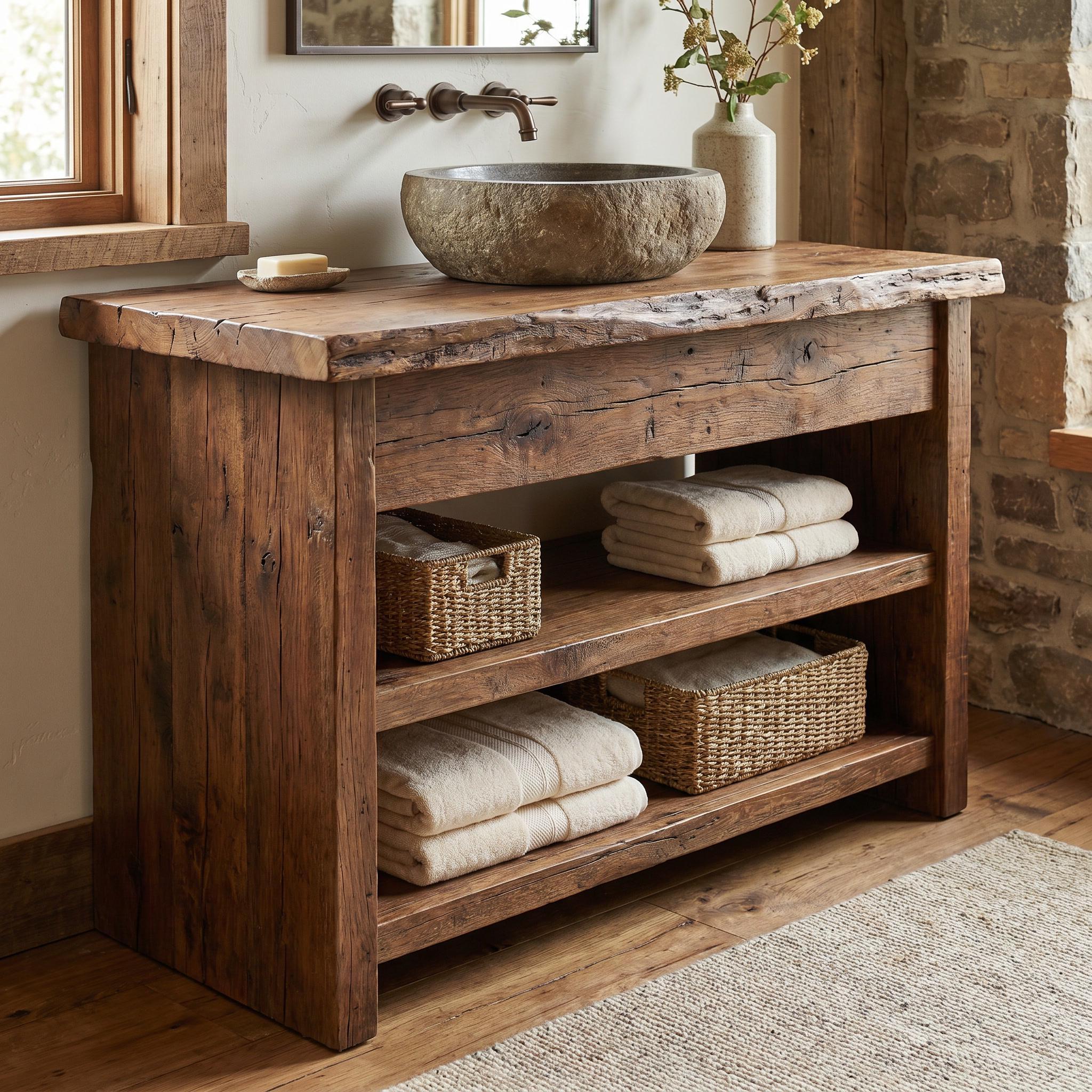 Holz waschbecken regal