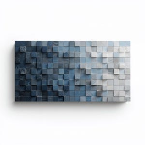 Ombre moderne Holzwandkunst - 3D Holzklötze, zeitgenössisches Dekor