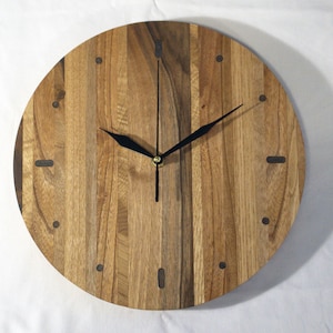 Custom Walnut, Chestnut & Elm Wall Clock – Handmade Minimalist Timepiece – Unique Wooden Clock for Home Décor