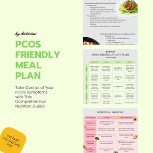 PCOS-Friendly Diet Plan | 7-Day Meal Plan with Recipes | Dietitian-Approved Guide for Hormonal Health and Weight Management | Printable PDF