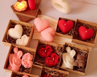 Scented mini candles for valentine and love occasions : heart flower love candle and more