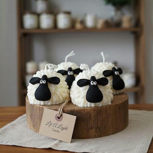 Scented Black Head Sheep Candle: Handcrafted Soy Wax Candle for home and nursery decorations