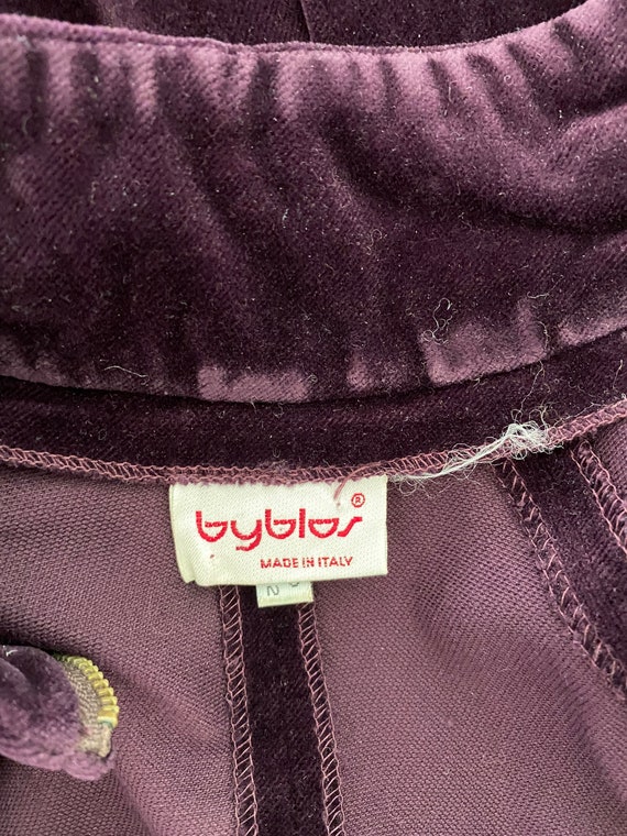 Vintage 1980s 80s Byblos Purple soft velvet velou… - image 9