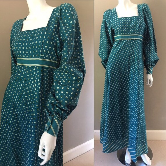 Vintage 1970s Marion Donaldson Turquoise Floral Co