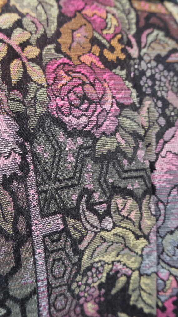 Super vintage 1970s-80s Floral rose print tapestr… - image 7