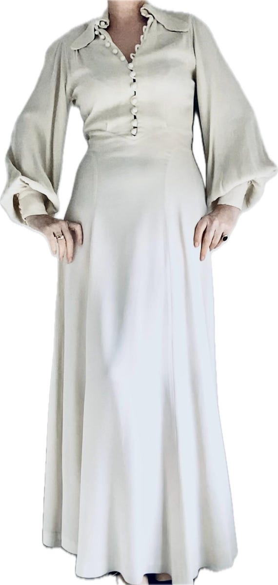 Rare Ossie Clark for Radley Cream Moss Crepe Maxi… - image 5