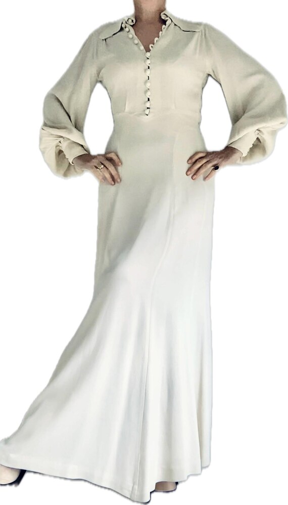 Rare Ossie Clark for Radley Cream Moss Crepe Maxi… - image 4
