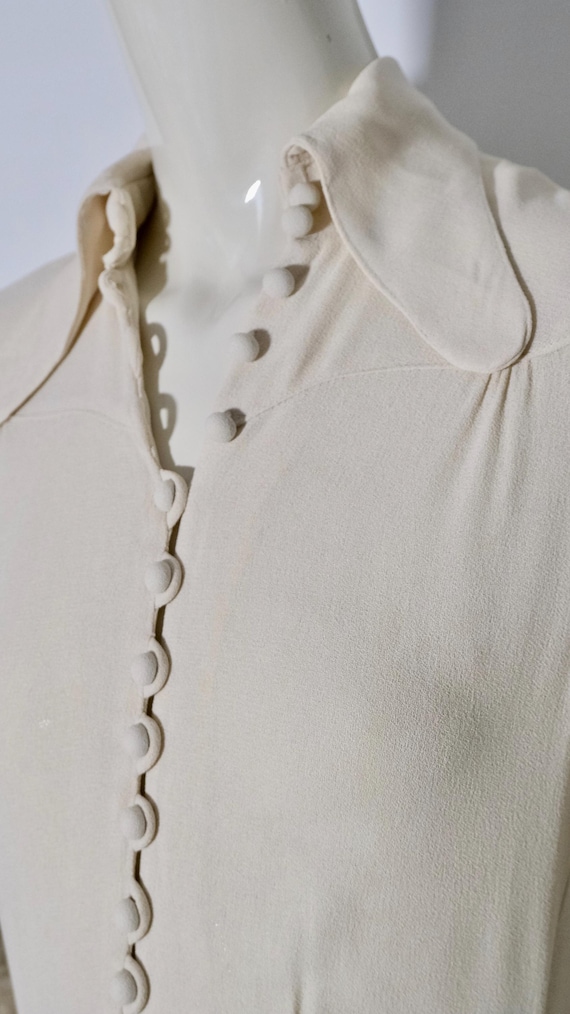 Rare Ossie Clark for Radley Cream Moss Crepe Maxi… - image 16