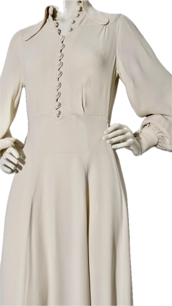 Rare Ossie Clark for Radley Cream Moss Crepe Maxi… - image 9