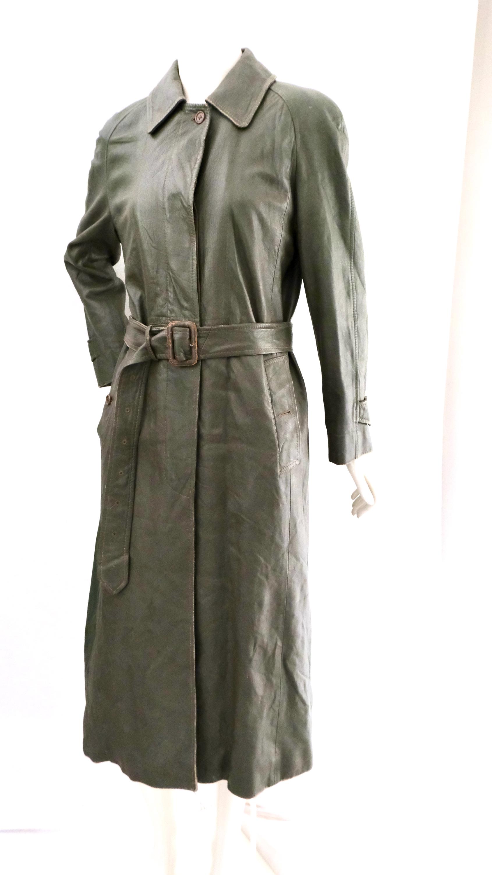 バーバリー 英国製 1970年代 ヴィンテージ ラムレザー トレンチコート