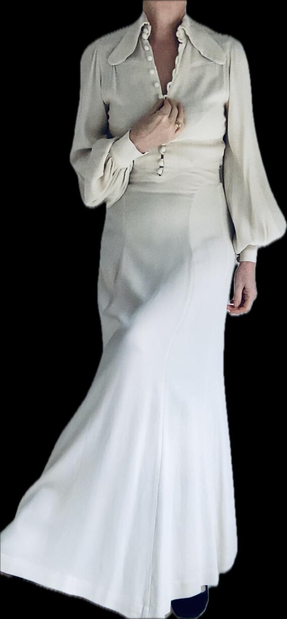 Rare Ossie Clark for Radley Cream Moss Crepe Maxi… - image 7