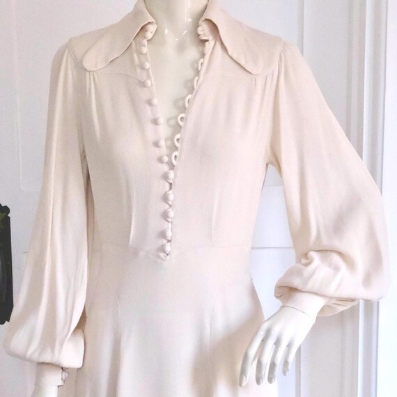 Rare Ossie Clark for Radley Cream Moss Crepe Maxi… - image 18