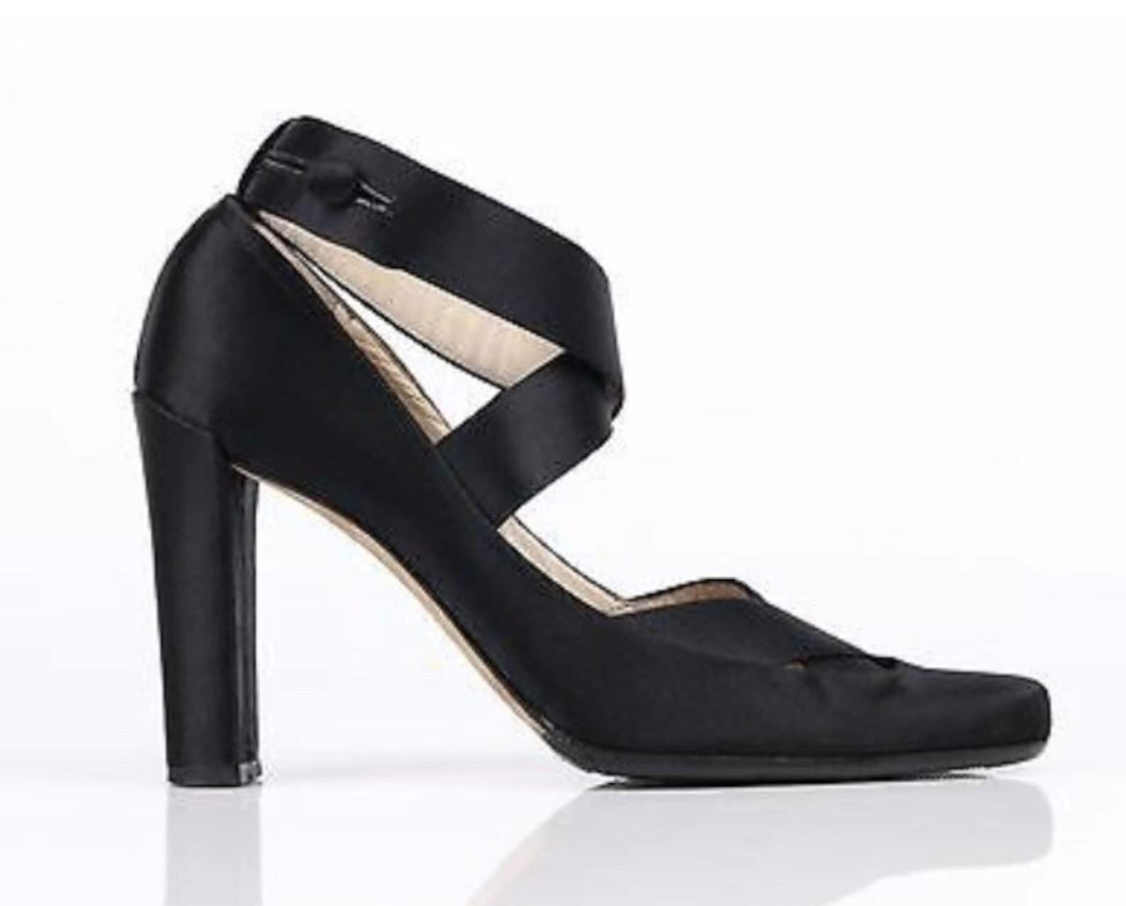 gucci by tom ford black satin ballet heels pumps shoes size 37