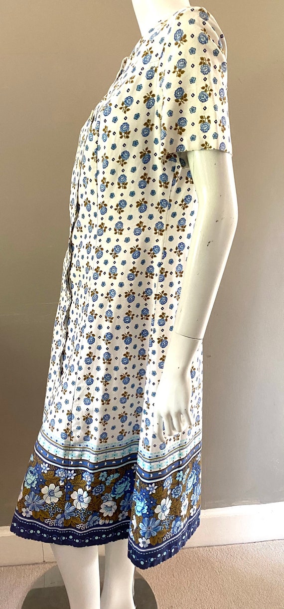 Vintage 1970s button through floral cotton dress … - image 3