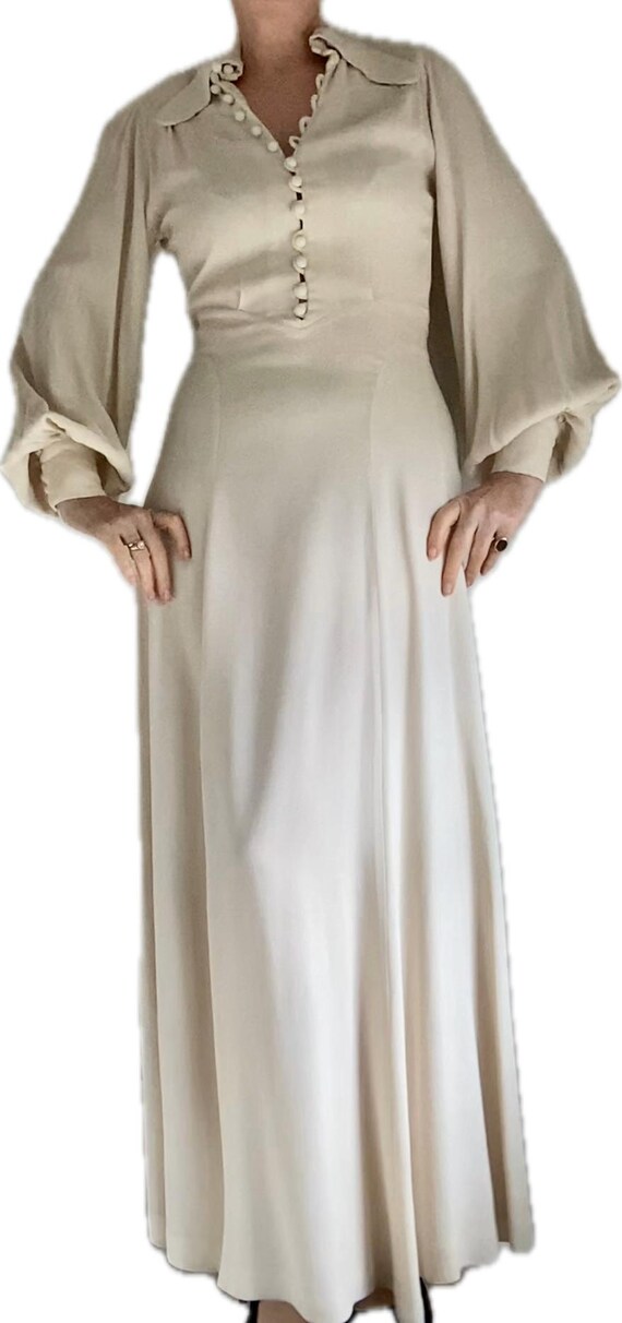 Rare Ossie Clark for Radley Cream Moss Crepe Maxi… - image 6