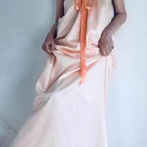 Vintage 1970s 70s Janet Reger Pink Satin Slip Dress Night Dress Lace spagetti straps 86cm 34in