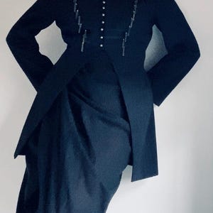 Rare Rifat Ozbek Iconic Tailcoat Jacket Spring Summer 1991 Aeffe size 12UK