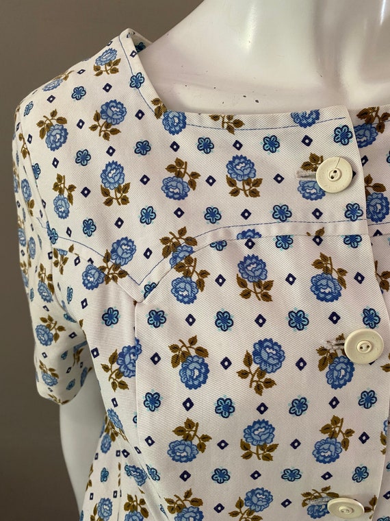 Vintage 1970s button through floral cotton dress … - image 4