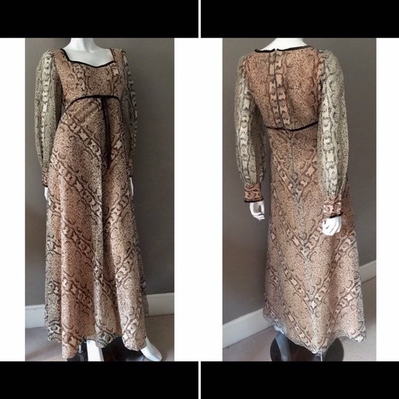 Vintage 1970s Kati at Laura Phillips Snake Print L