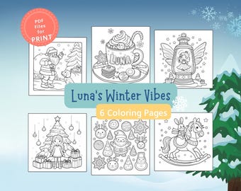 ルナの冬の雰囲気：リトル・チュチュによるティーンと大人向けのくつろぎの魅力的な塗り絵