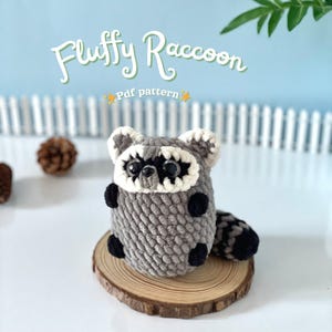 Raccoon Amigurumi Pattern Crochet | Amigurumi Crochet Tutorial | Forest Animal PDF | Low Sew Pattern | Baby Toy Gift | Fluffy Raccoon