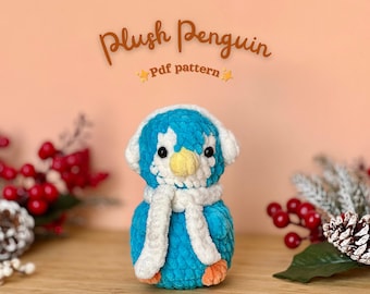 No Sew Plush Penguin Crochet Pattern, Christmas Crochet Pattern, No Sew Amigurumi Penguin Pattern, Cute Xmas Gifts, PDF Pattern