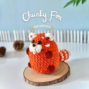 Low Sew Chunky Fox Amigurumi Pattern Crochet | Forest Animal Crochet PDF | Fox Plush Crochet Tutorial | Animal Patterns | Baby Toy Gift