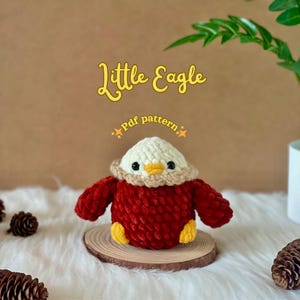 Eagle Crochet Pattern | Amigurumi Crochet Pattern | Low Sew Eagle Amigurumi Pattern | Crochet Pattern | Plush Eagle | Animal Toy Gift