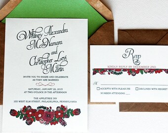 PDF - The Kelly Collection - Vintage Inspired Floral Wedding Invitation, Print Your Own Invites, DIGITAL PURCHASE