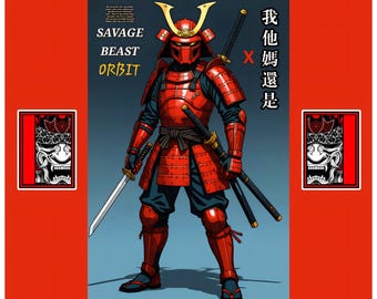 Stampa artistica di Samurai Predator, film horror fantascientifico giapponese (download JPG)