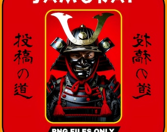 Pacchetto di clipart PNG di guerrieri samurai, arte giapponese (download digitale)