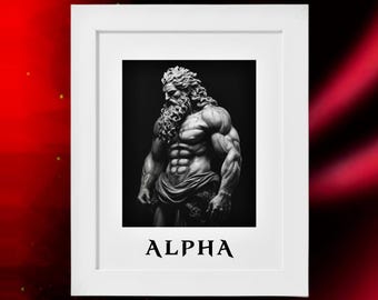 Poster incorniciato con guerriero spartano: decorazione stoica della mitologia greca