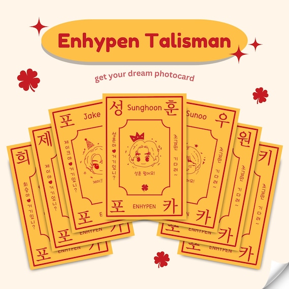 Printable Enhypen Talisman Bujeok Korean Lucky Charm Manifest