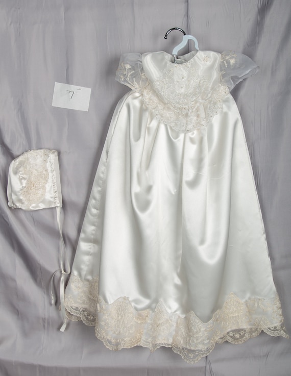 satin christening dress