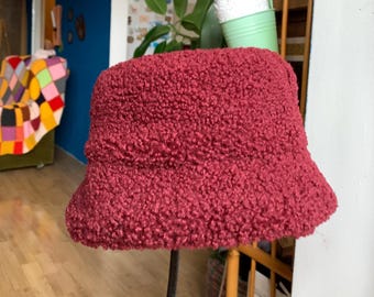 Soft Bouclé Texture Sherpa Bucket Hat— Available in Multiple Colors