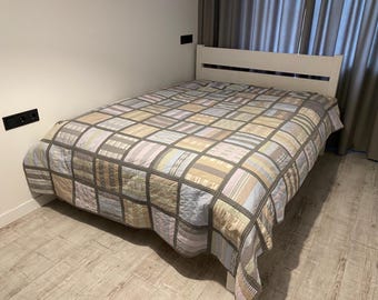 Custom Handmade Patchwork Cotton Blanket for Sofa, New Home Gift