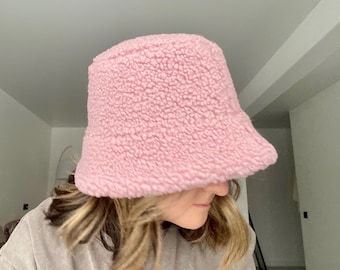 Bucket Sherpa Fleece Hat — Available in Multiple Colors Handmade