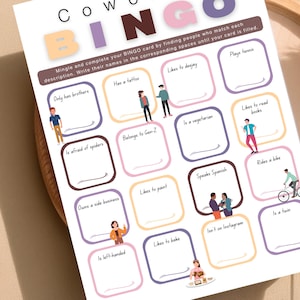 Office bingo game, team building games, coworker bingo,  mix and mingle bingo, employee bingo, workplace bingo, find someone who | Printable