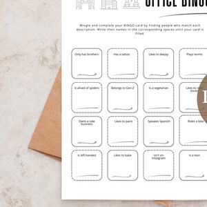Coworker bingo, office bingo game, find the guest bingo, workpace bingo, team building game, employee bingo, icebreaker games, human bingo
