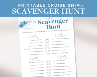 Cruise ship scavenger hunt printable, cruise photo scavenger hunt, ship scavenger hunt, printable cruise games, cruise ship games
