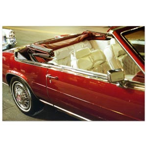 Vintage rote Cadillac in der North End Poster